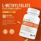 INVITA L-Metilfolato 15mg + Complejo B Activo – 60 Cápsulas – Suplemento con B6 y B12 Metilcobalamina