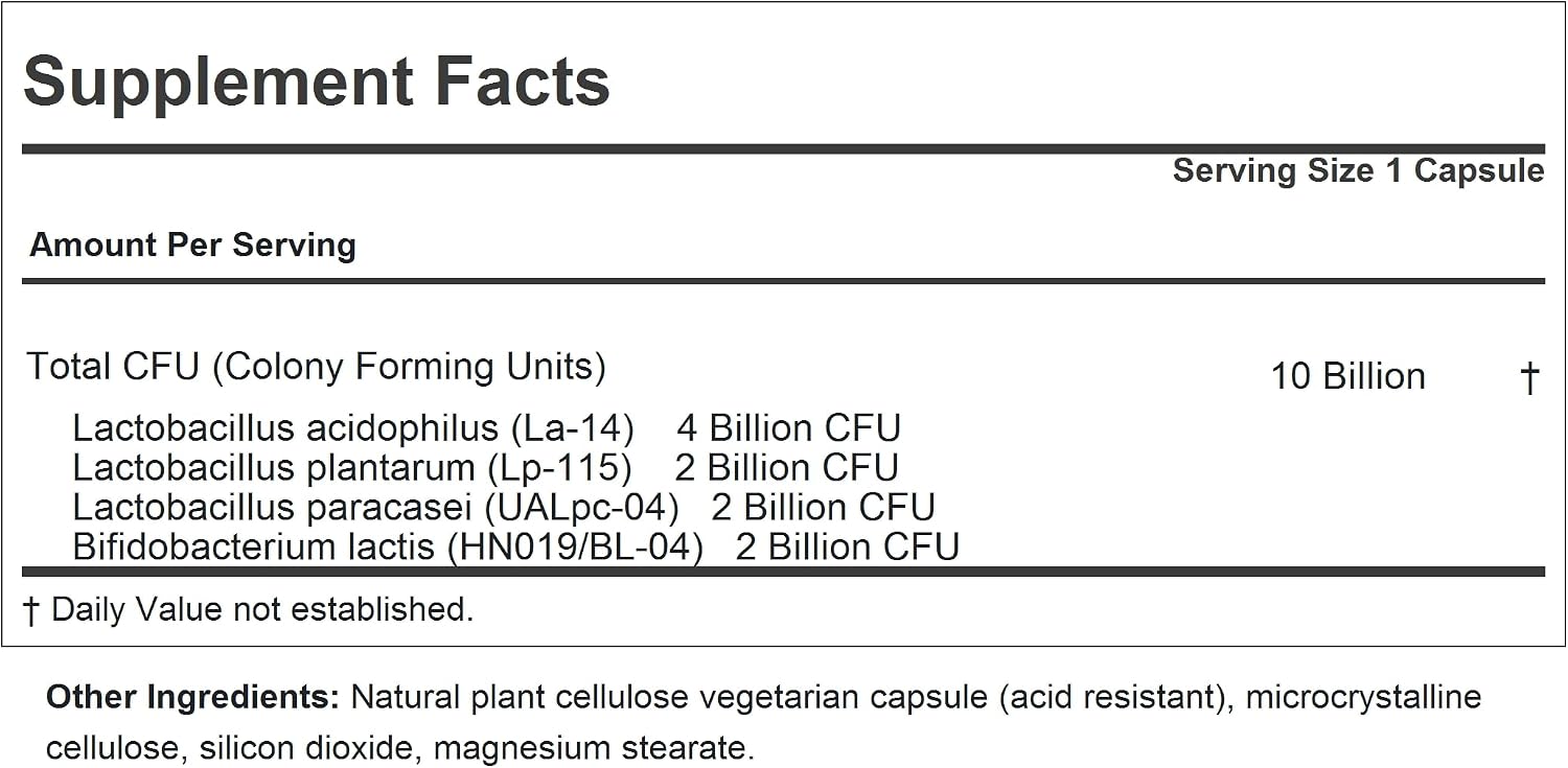 ANDREW LESSMAN Friendly Flora Probiotic 180 Cápsulas – 10 Mil Millones UFC, Mezcla de 5 Cepas Probióticas, Apoyo Digestivo e Inmune