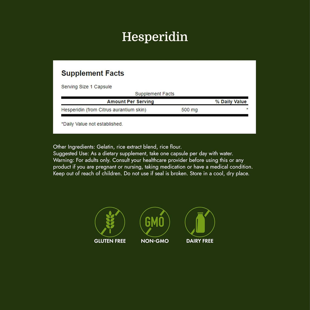 Swanson Hesperidina - Apoyo Cardiovascular y Antioxidante - 60 Cápsulas