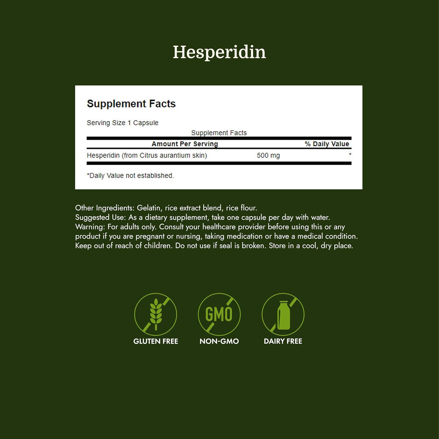 Swanson Hesperidina - Apoyo Cardiovascular y Antioxidante - 60 Cápsulas