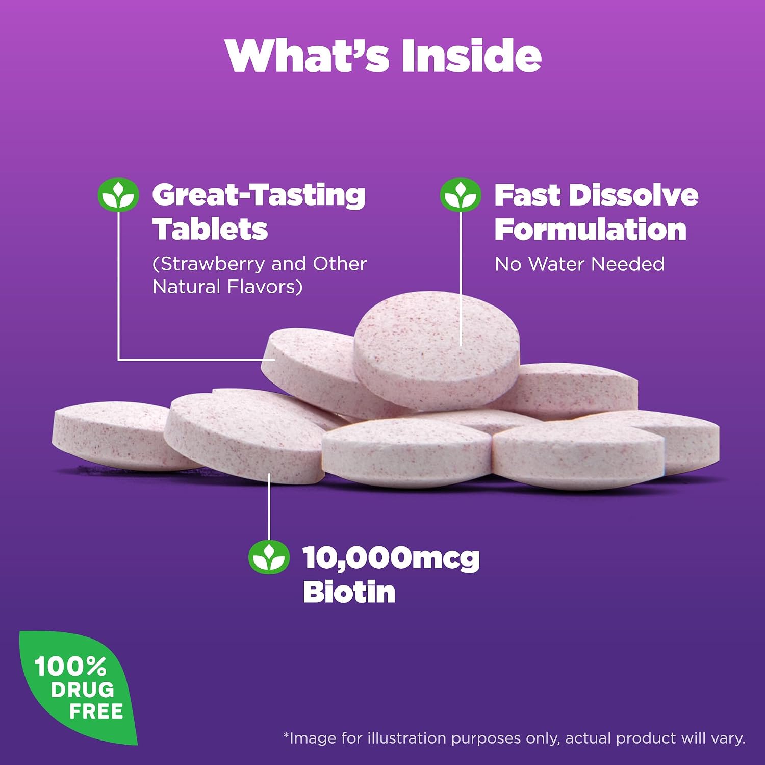 Natrol Biotin 10,000mcg, 60 Fast Dissolve Tablets