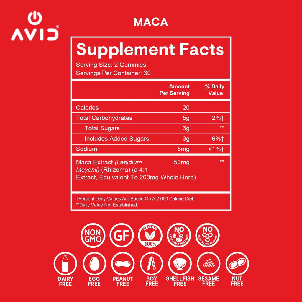 Playboy - Gominolas de Maca para Hombres y Mujeres (60 unidades - Sabor Melocotón) - Extracto 4:1 de Maca Peruana - 100% Natural, Vegano, Sin OGM