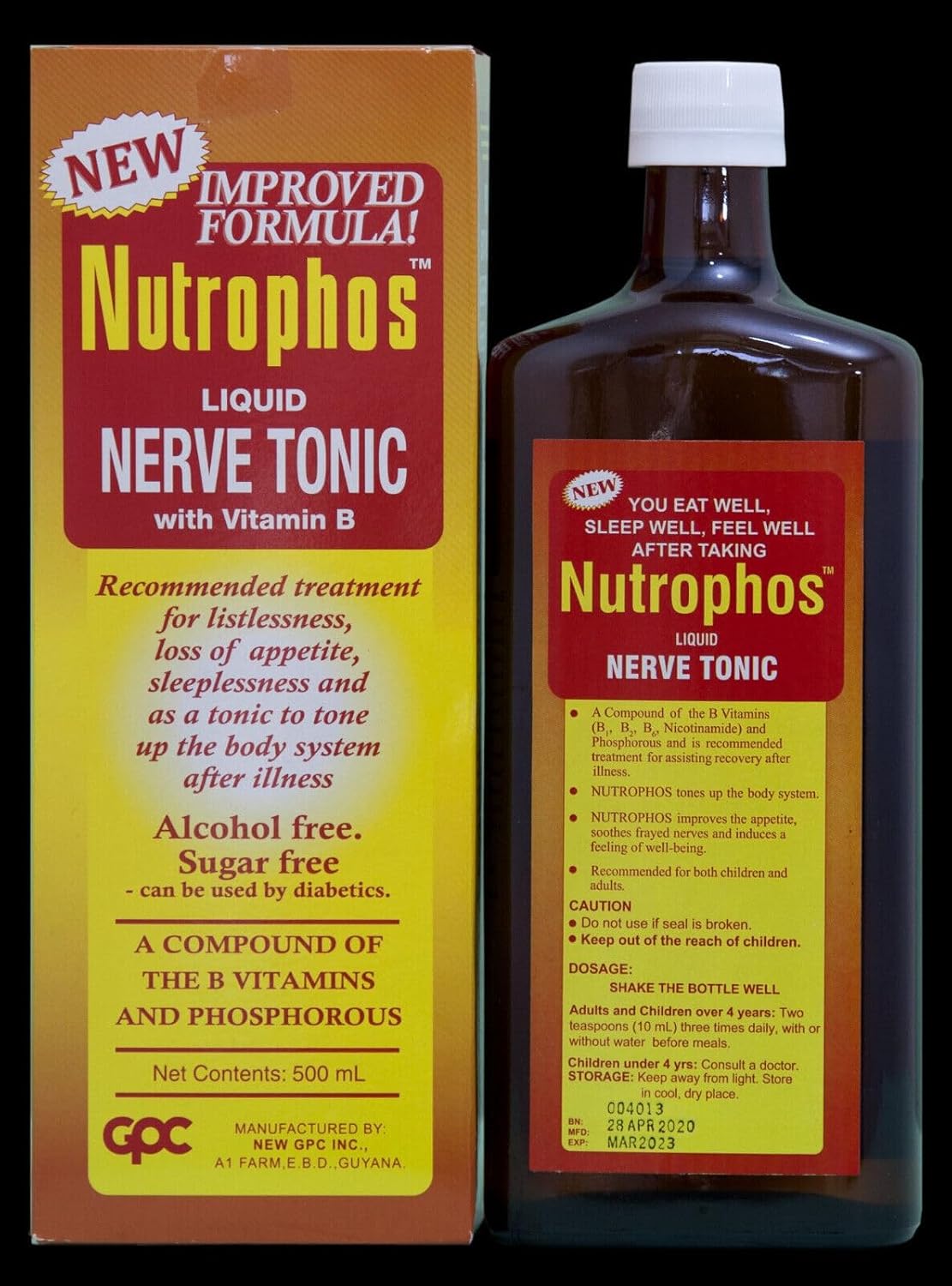 Nutrophos Tónico Nervioso Líquido con Vitamina B - 500ml (Pack de 2)