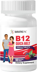 BariatricPal 1,000mcg B12 Quick Melts Sin Azúcar (90 Comprimidos) - Sabor a Bayas