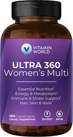 Vitamin World Ultra 360 Multivitamínico para Mujeres con Hierbas y Colágeno, 90 Comprimidos
