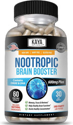Kaya Naturals - Nootropic Brain Booster - Apoyo para Memoria y Concentración - 60 Cápsulas