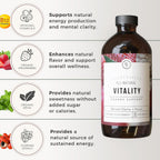 Rowe Casa Organics Vitality Energy Support – Suplemento Líquido de Energía con Guaraná y Rodiola – 473 ml