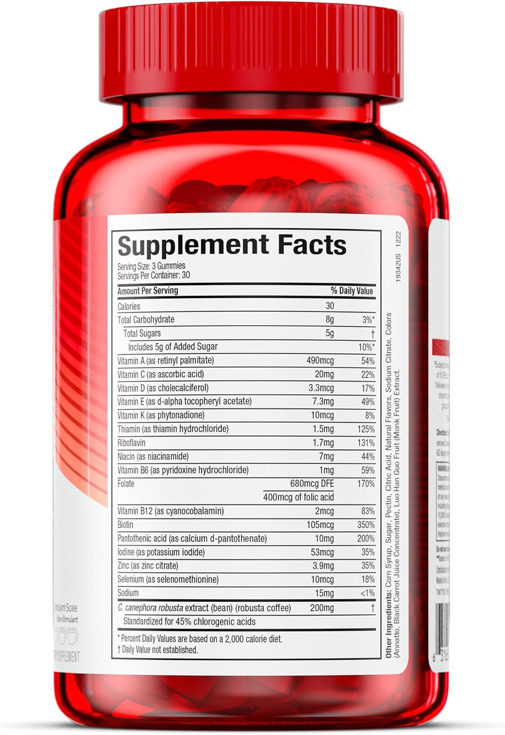 Hydroxycut Multivitamin Gummies - 90 Count - Green Coffee Extract - Caffeine Free