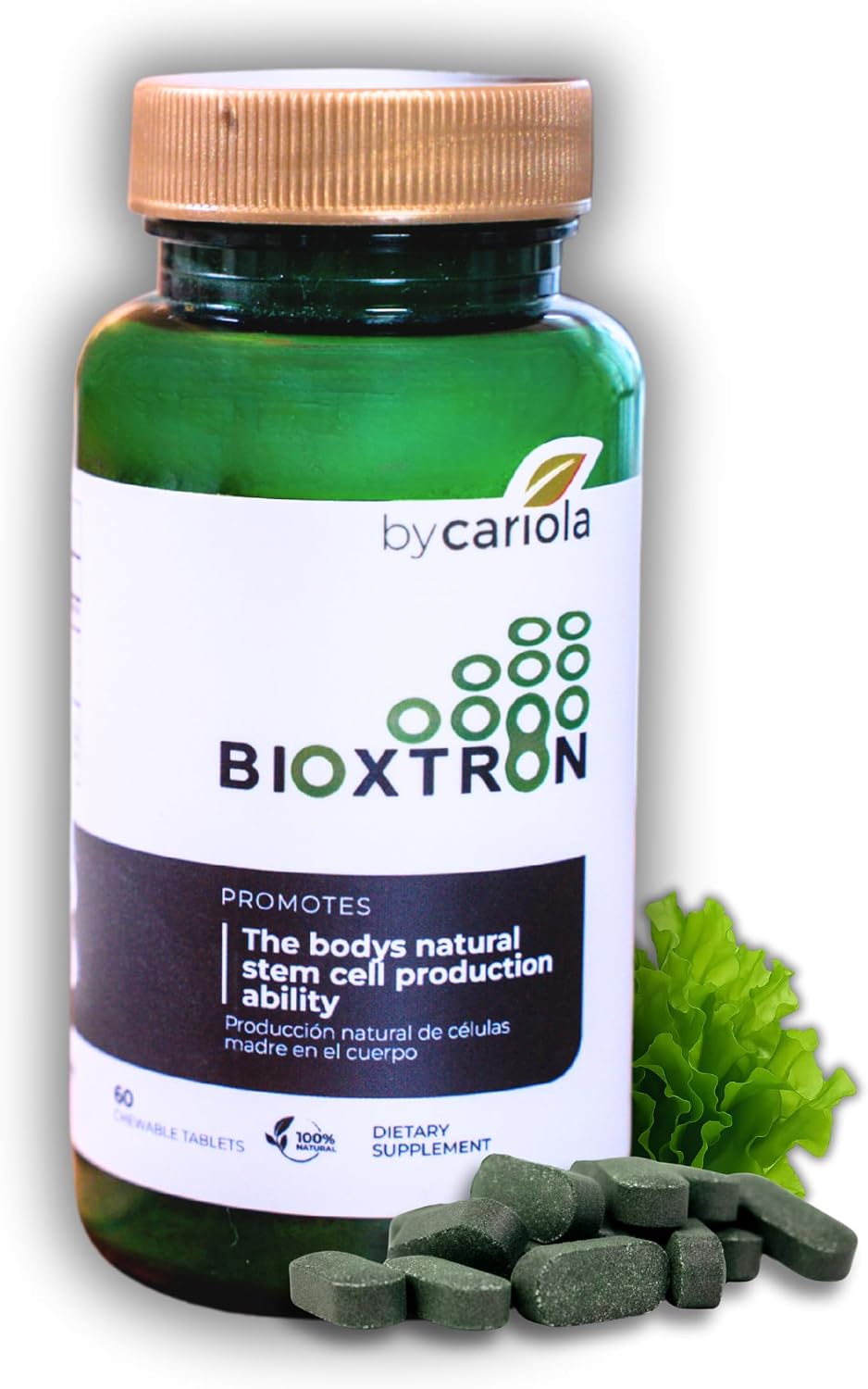 Bioxtron Natural AFA Stem Cell Supplement - Algas Azules y Spirulina - 240 Cápsulas (2x120)