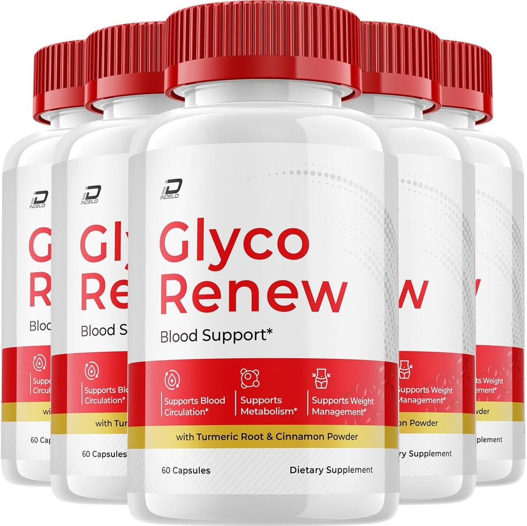 Glyco Renew Cápsulas, GlycoRenew Suplemento Avanzado, Fórmula Natural, Pack de 5 (300 Cápsulas)