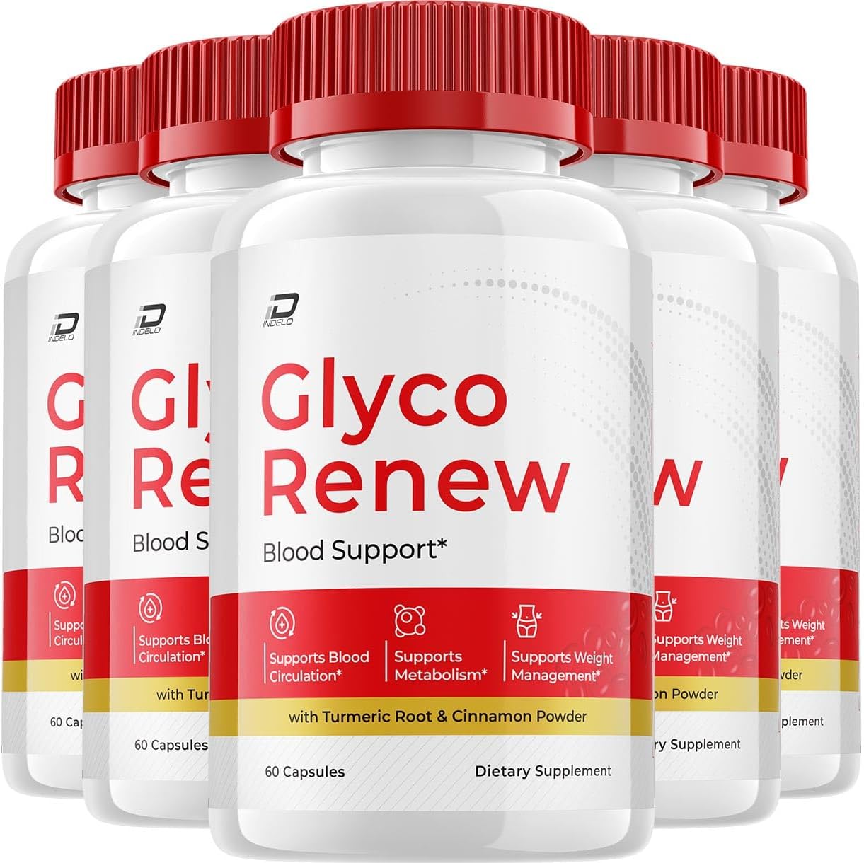 Glyco Renew Cápsulas, GlycoRenew Suplemento Avanzado, Fórmula Natural, Pack de 5 (300 Cápsulas)