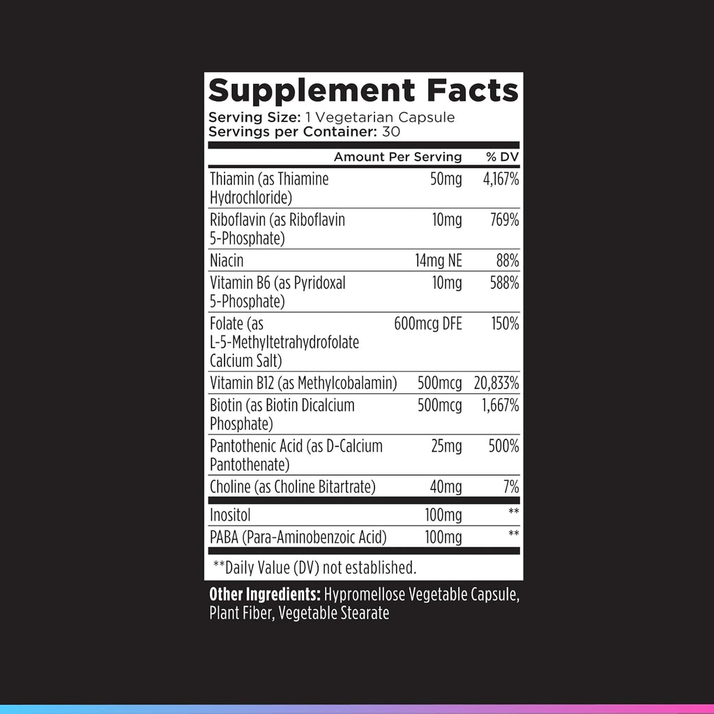 Livingood Daily Complejo B Metilado | 11 Formas Activas de Vitaminas B | Vegano y Sin Gluten | 30 Cápsulas