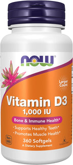 Vitamina D3 1000 UI, 360 Cápsulas Blandas - NOW Foods