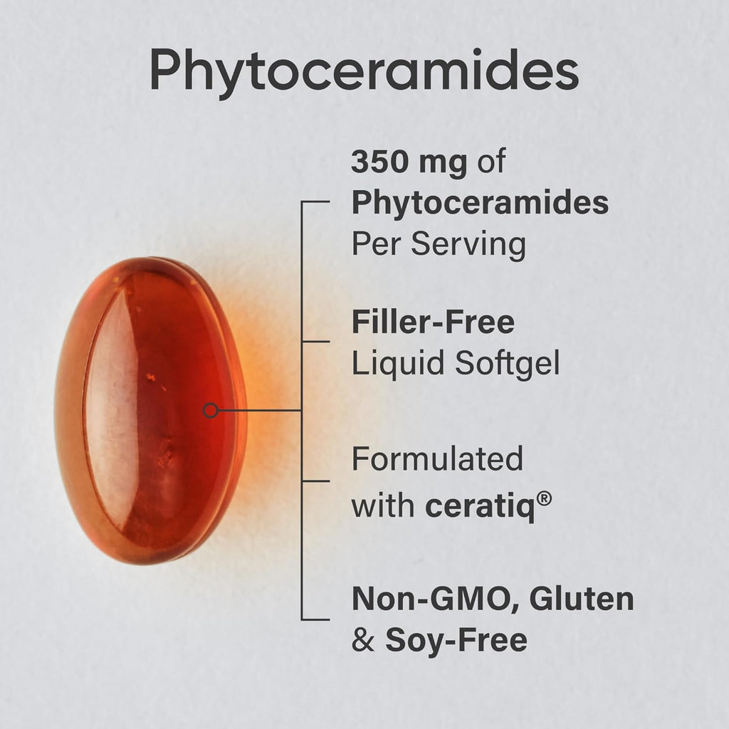 Sports Research Phytoceramides 350mg - 30 Softgels - Vegetable Phytoceramides for Skin