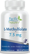 Pacific Nature's L-Methylfolate 7.5mg (30 Cápsulas) - Forma Activa de Folato