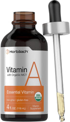 Horbäach Vitamina A Líquida Gotas - 118 ml (4 fl oz) con Aceite MCT Orgánico