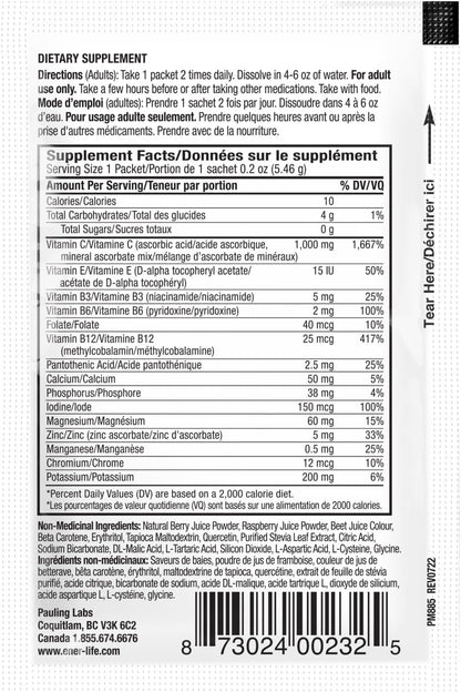 Ener-C Mix de Bebida Multivitamínica Sin Azúcar - Sabor Mixed Berry, 30 Sobres | Polvo de Vitaminas para Agua, Electrolitos, – Image 6
