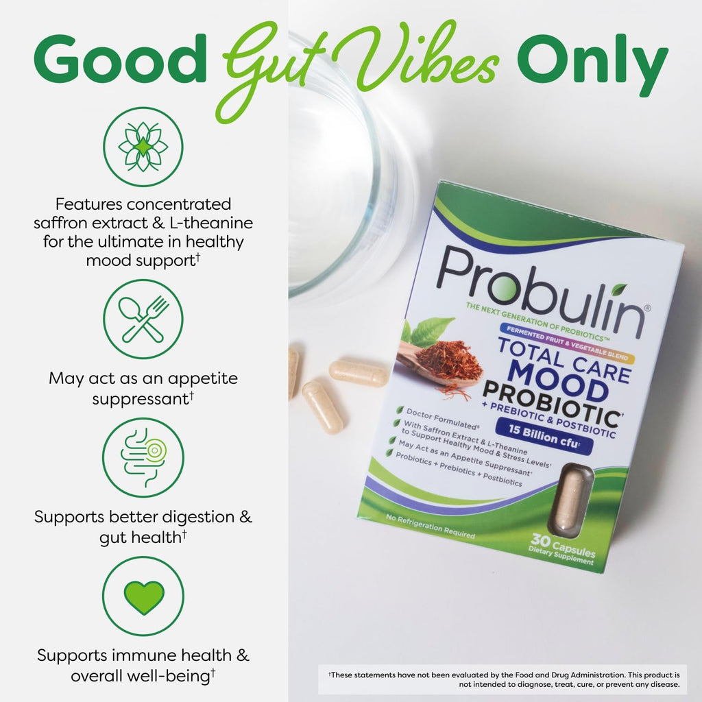 Probulin Total Care Mood Probiótico para Mujeres con Azafrán y L-Teanina