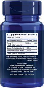 Life Extension Gamma E Mixed Tocopherols – Suplemento de Vitamina E con Lignan de Sésamo, 60 Cápsulas Blandas