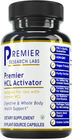 Premier Research Labs Premier HCL Activator - Suplemento de Enzimas Digestivas con Pepsina y Hierbas - 90 Cápsulas Vegetarianas