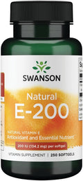 Swanson Vitamina E Natural 200 UI (134.2 mg) - 250 Cápsulas Blandas