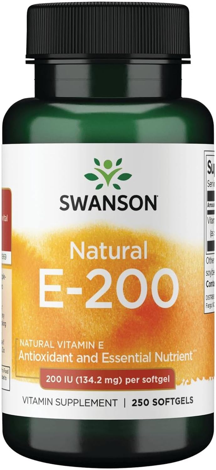 Swanson Vitamina E Natural 200 UI (134.2 mg) - 250 Cápsulas Blandas