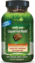 Irwin Naturals Only One Multi con Hierro – 60 Cápsulas Blandas Líquidas