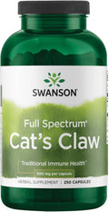Swanson Uña de Gato de Espectro Completo 500 mg, 250 Cápsulas