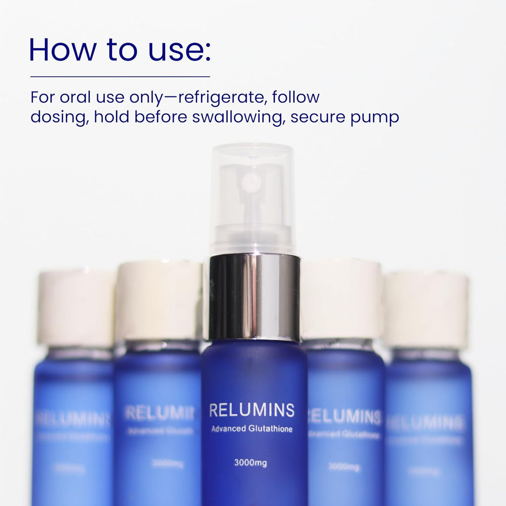 Relumins Highest Dose Sublingual Glutathione Oral Spray - Fórmula Avanzada 6000mg con Zinc (2 Botellas)