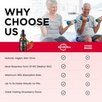 ReviNutra Vitamina B12 Líquida 5000 mcg con Complejo B - Metilcobalamina, B6 y Folato - Sabor Fresa Natural - 60 ml