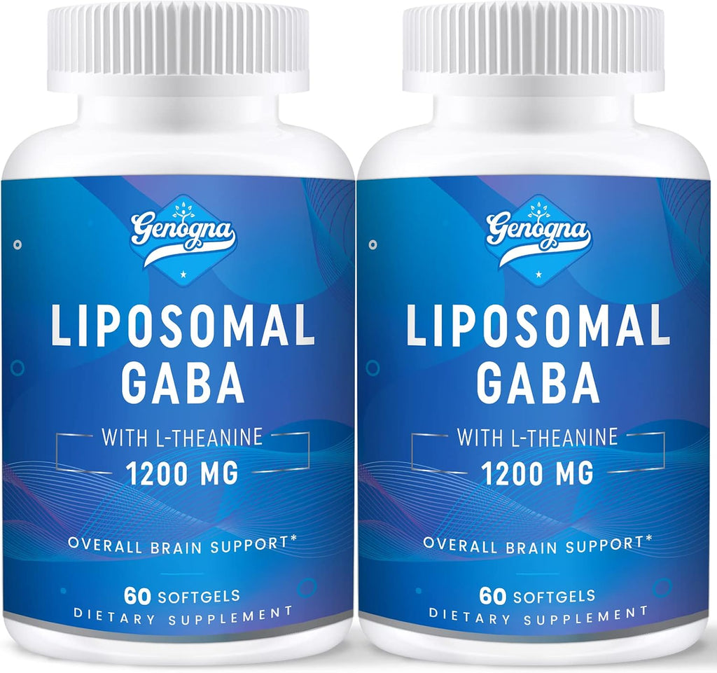 Genogna Liposomal GABA con L-Theanine 1200mg Complemento Alimenticio para Adultos (60 Cápsulas)