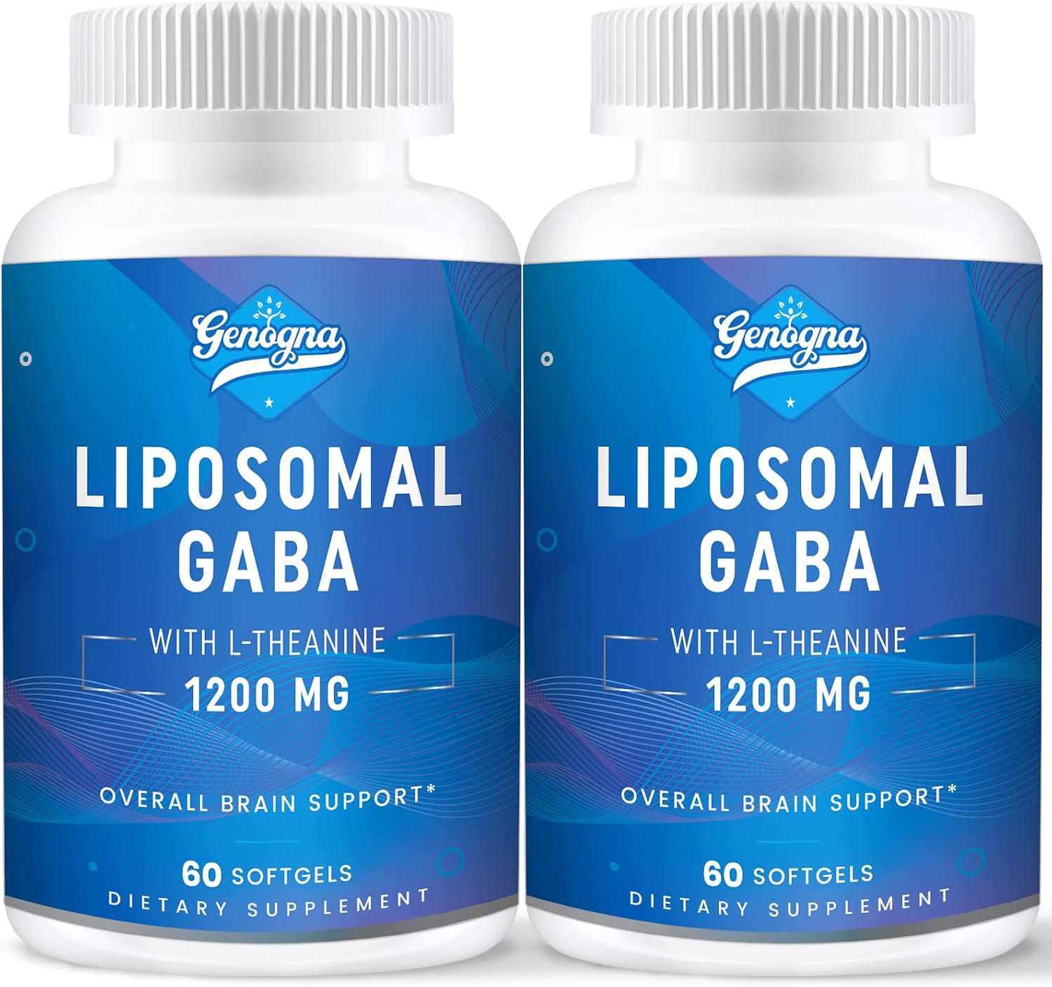 Genogna Liposomal GABA con L-Theanine 1200mg Complemento Alimenticio para Adultos (60 Cápsulas)