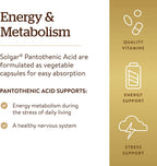 Solgar Pantothenic Acid 550 mg - 100 Vegetable Capsules - Vitamin B5