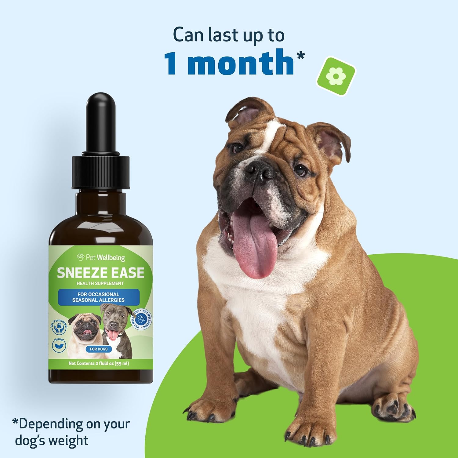 Pet Wellbeing Sneeze Ease for Dogs - Occasional Sneezing and Seasonal Allergy Relief - Vet-Formulated Herbal Supplement 2 oz (59 ml)