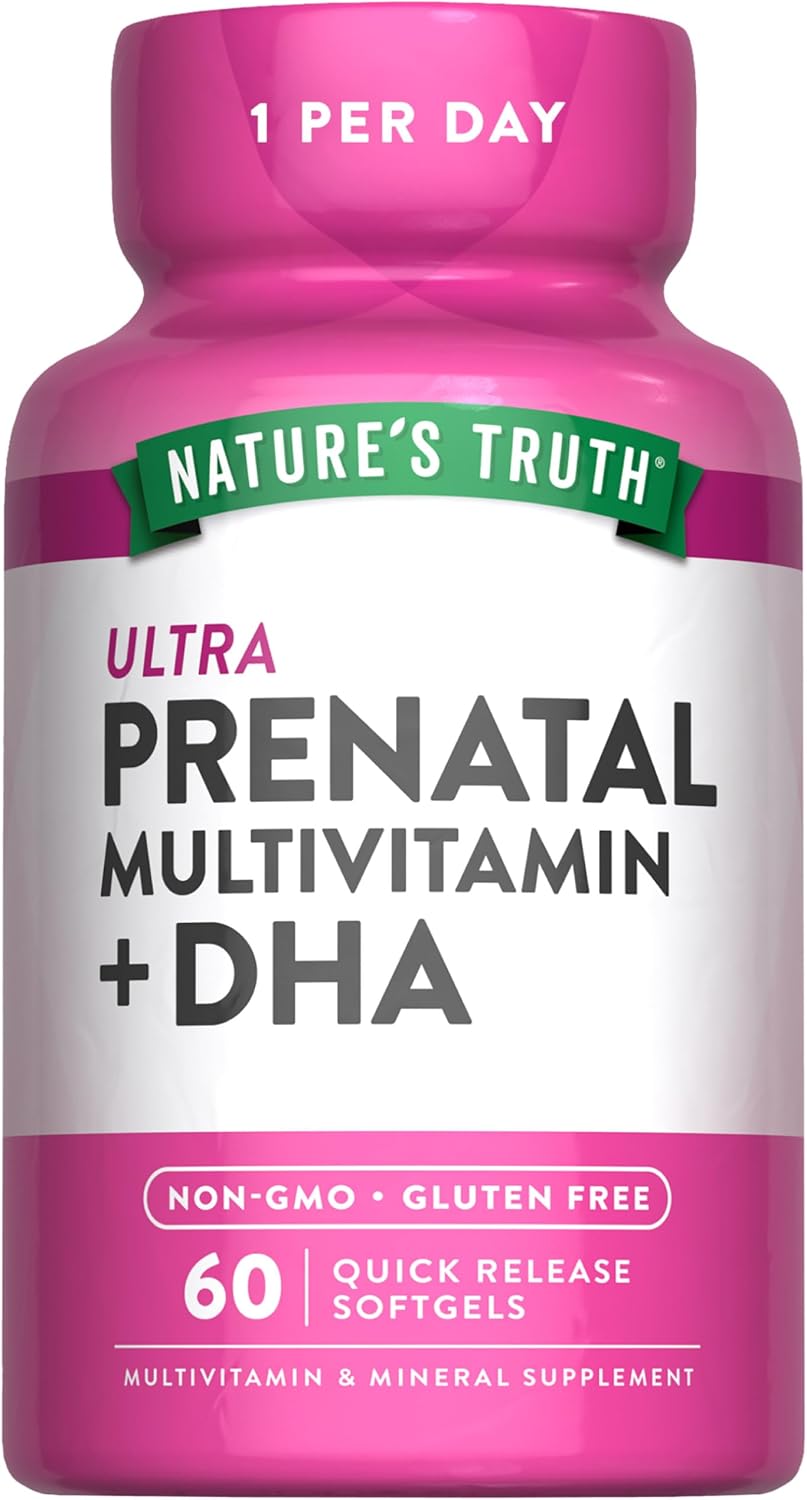 Nature's Truth Vitaminas Prenatales con DHA y Ácido Fólico - 60 Cápsulas Blandas