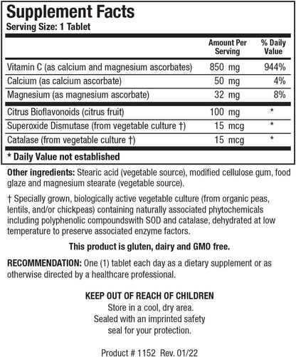 BIOTICS RESEARCH Bio C Plus 1000 - 100 – Contribuye a la protección de las células frente al daño oxidativo. – Image 2