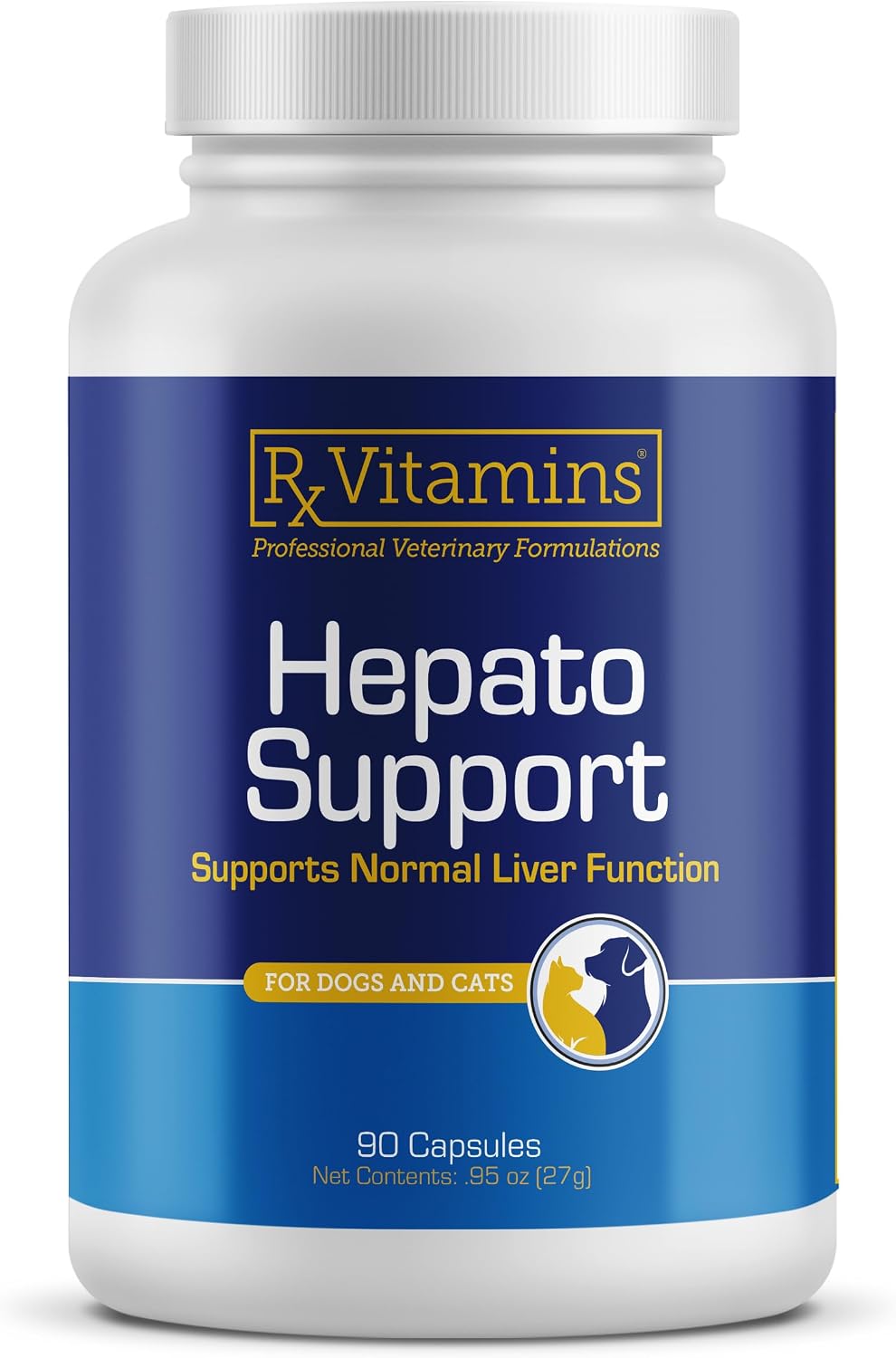 Rx Vitamins Hepato Support para Perros y Gatos - Complemento Hepático con Cardo Mariano y Vitamina B - 180 Cápsulas