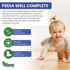 America Medic & Science PediaWell Complete Multivitamínico Líquido para Niños con Hierro y Vitaminas A y C - 50 ml