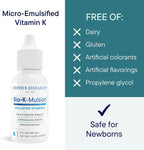 Bio K Mulsion de Biotics Research – Gotas de Vitamina K1 (500 mcg)