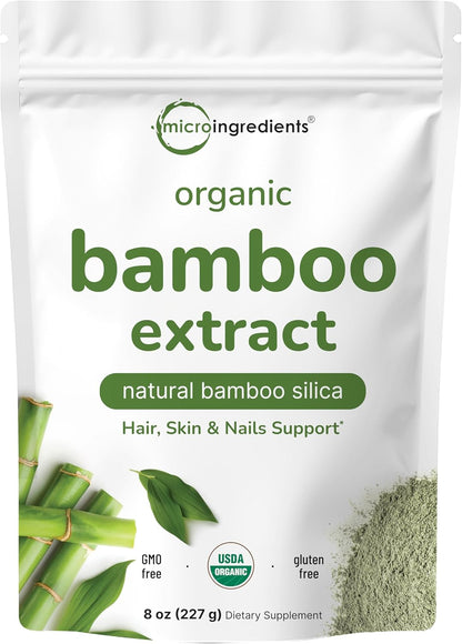 Micro Ingredients Extracto Orgánico de Bambú en Polvo, 227g (378 Raciones) | Suplemento de Silicio Vegetal – Image 1
