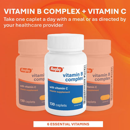Complejo B con Vitamina C de Rugby Laboratories - 130 Comprimidos – Image 3