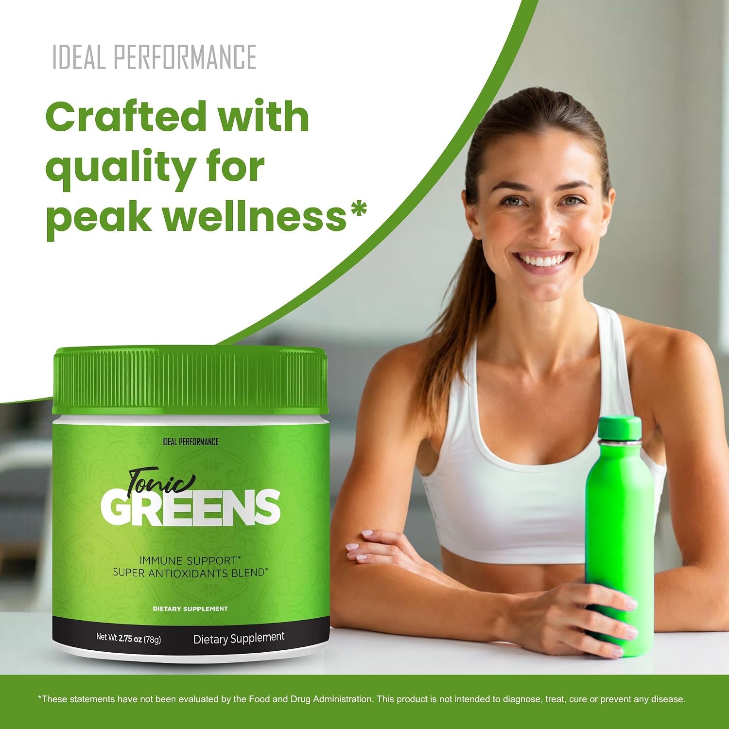 Tonic Greens - Suplemento en Polvo de Verde Natural con BCAA - Fórmula Avanzada - 2 Paquetes