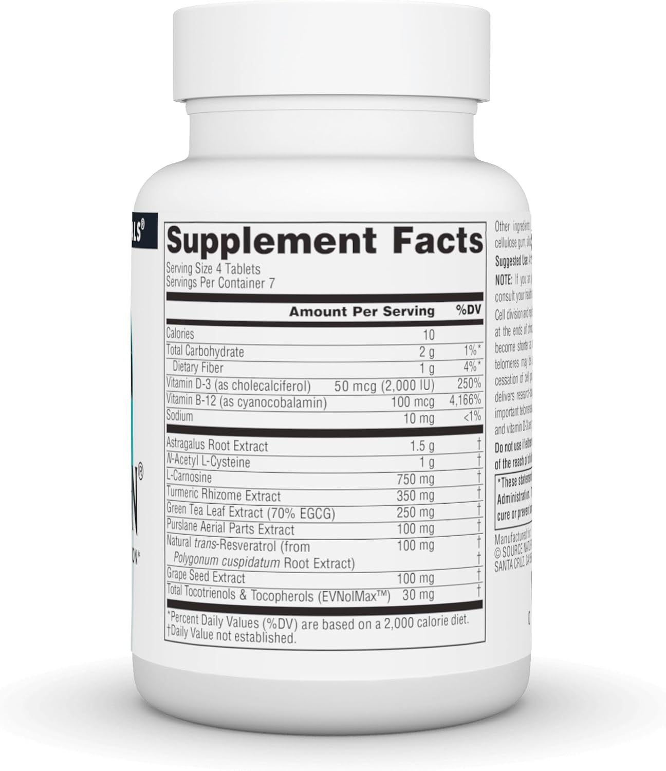 Source Naturals Telomeron - Protección del ADN de los Telómeros - 30 Comprimidos
