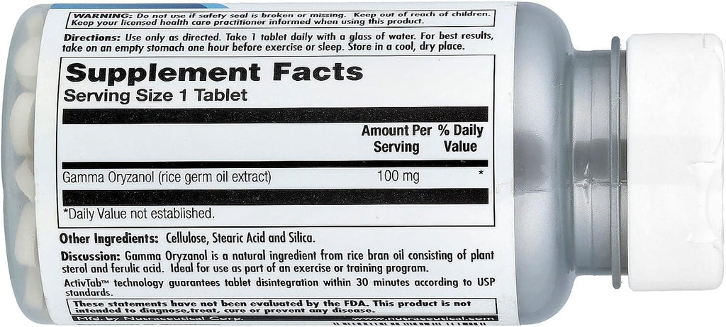 Kal Gamma Oryzanol 100 mg, 100 Comprimidos