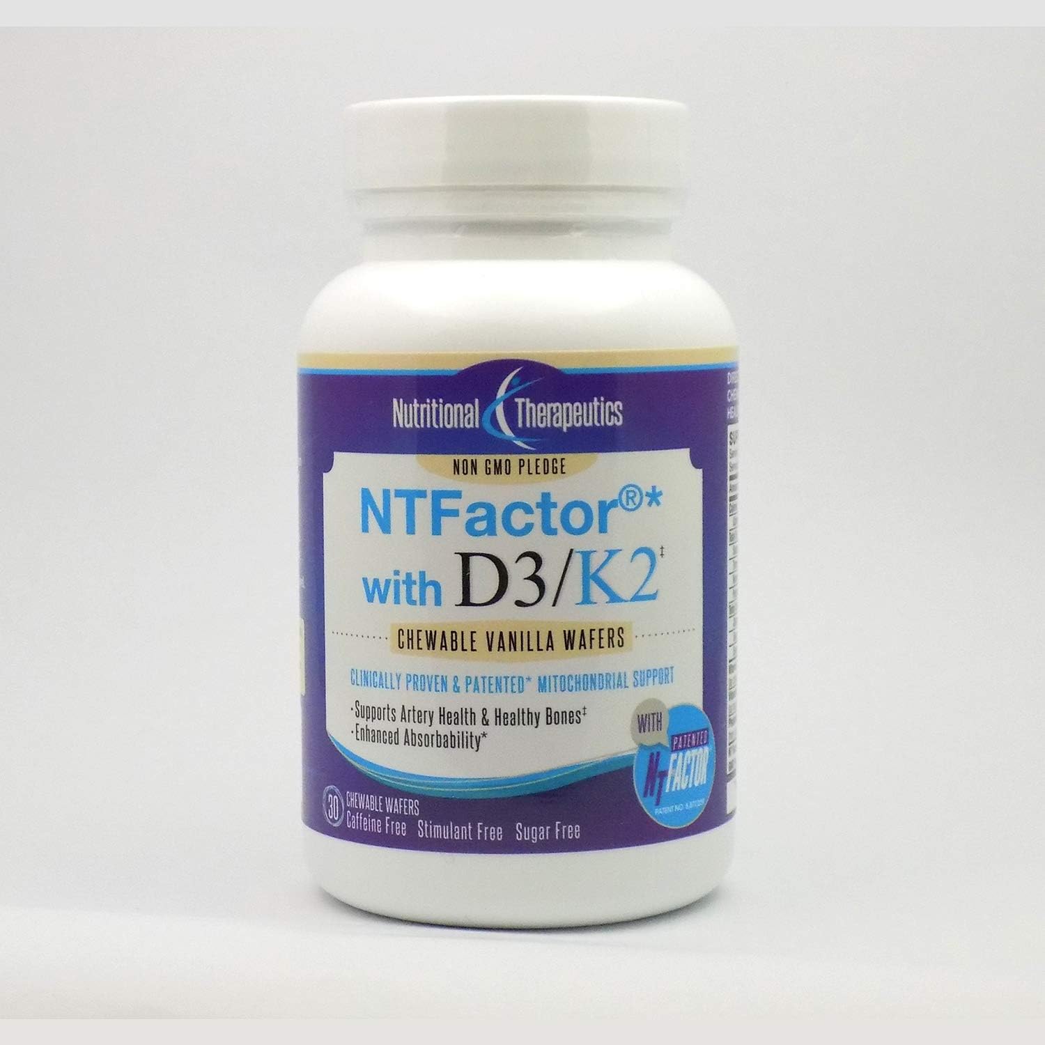 Nutritional Therapeutics D3/K2 con NT Factor - 30 Wafers Sabor Vainilla