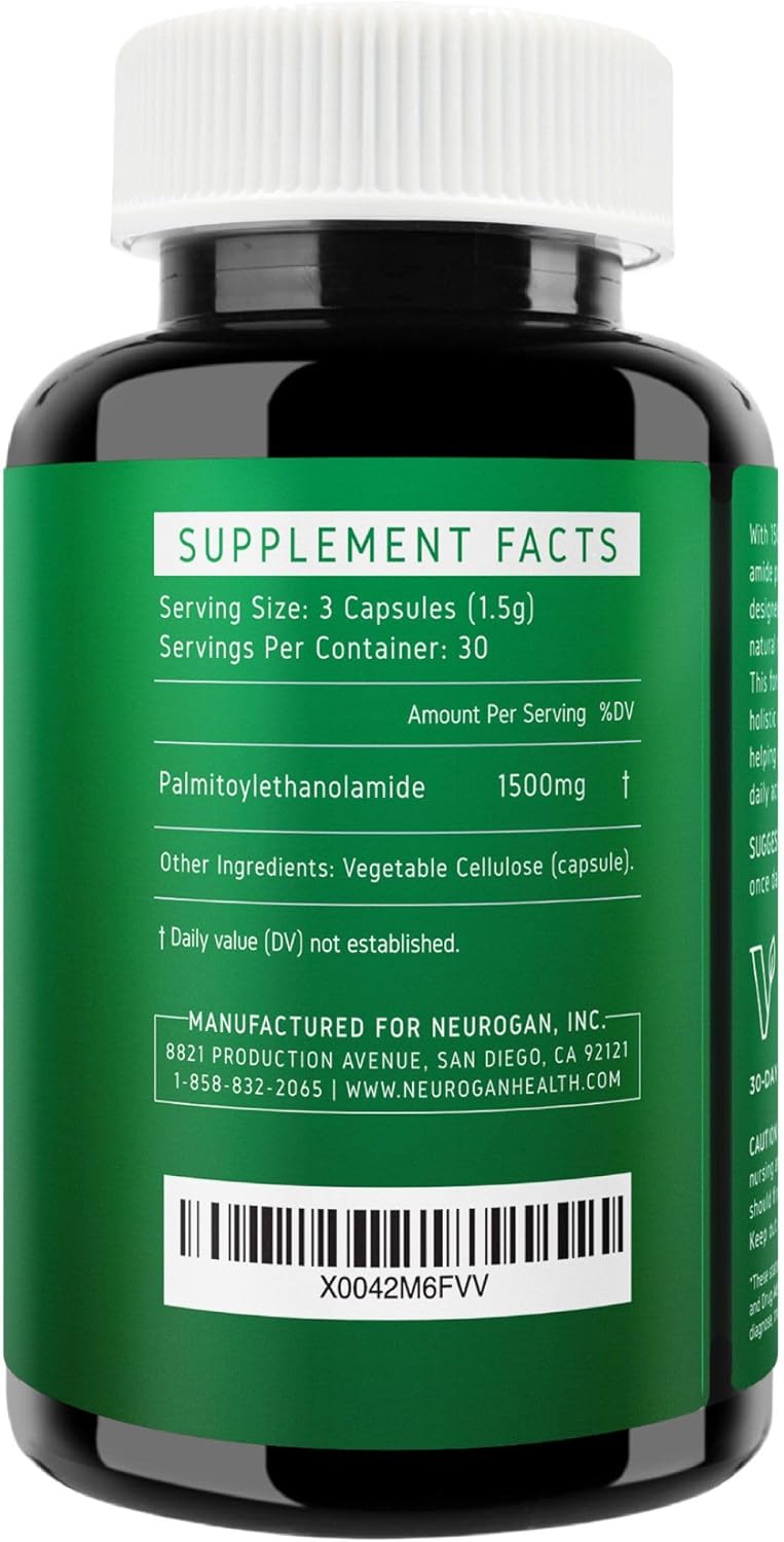 Neurogan Palmitoiletanolamida (PEA) Ultra Micronizada - 1500 mg por dosis - 90 Cápsulas