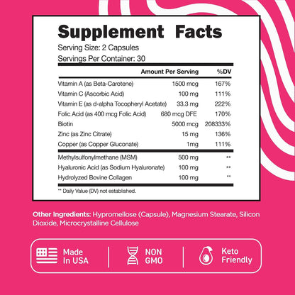 Vital Vitamins Biotin Complex con Ácido – Ácido hialurónico: conocido por su capacidad para retener la humedad, lo – Image 6