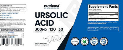 Nutricost Ácido Ursólico 300mg, 120 Cápsulas - Vegano, No GMO, Sin Gluten – Image 6