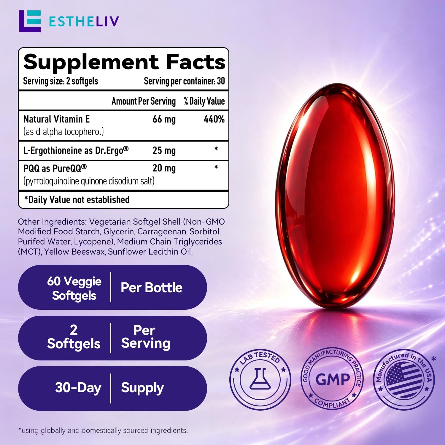 ESTHELIV® Premium Cellular Skin Radiance - 60 Cápsulas Vegetales Blandas