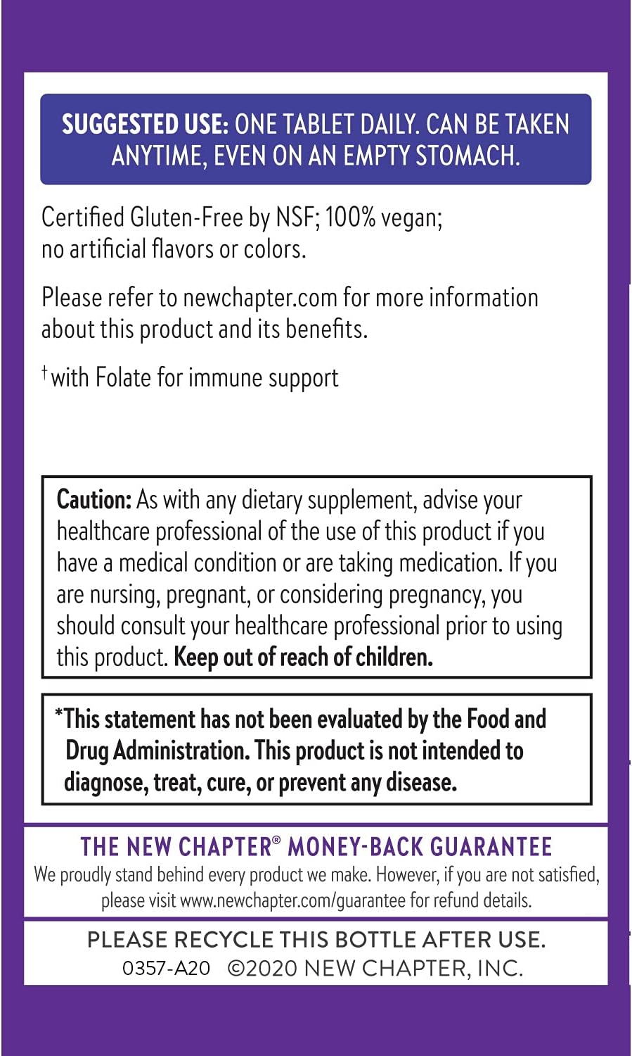 New Chapter Organic Fermented Vitamin B Complex 30 Comprimidos
